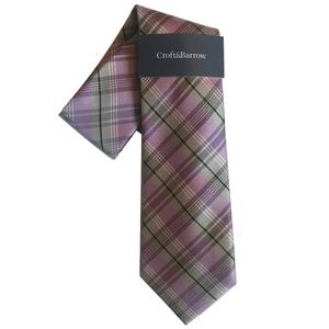 Croft & Barrow Silver/Purple Micah Plaid Tie